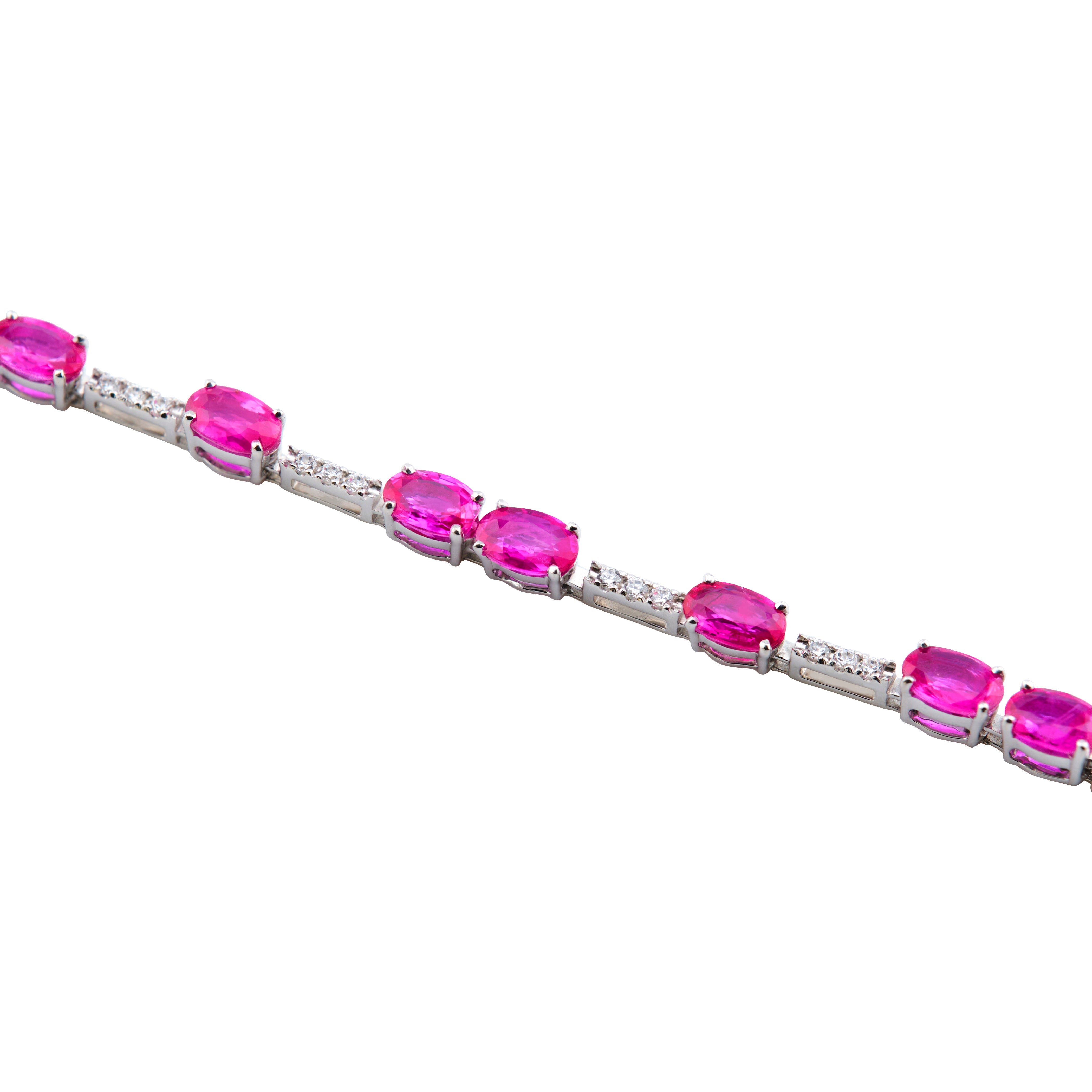 Pink Sapphire Line Bracelet