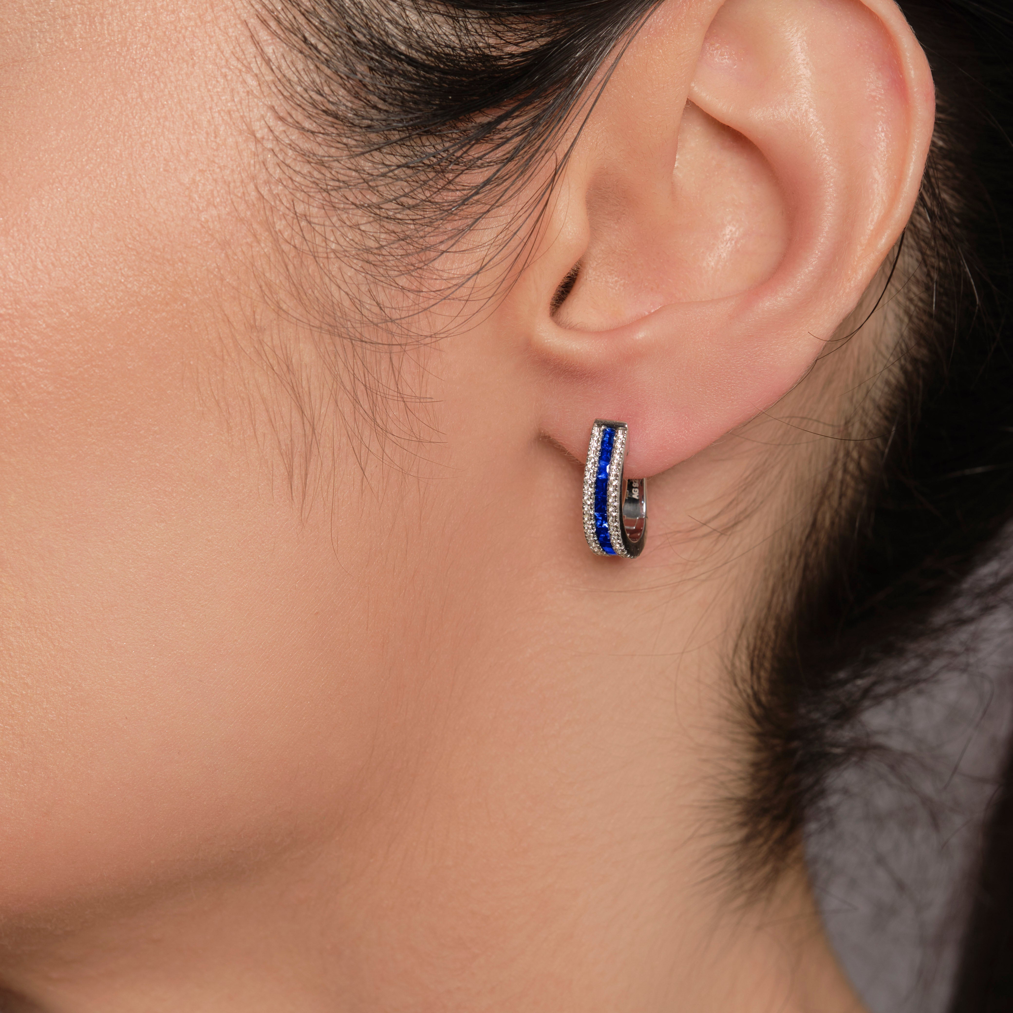 Sapphire Hoop Earrings