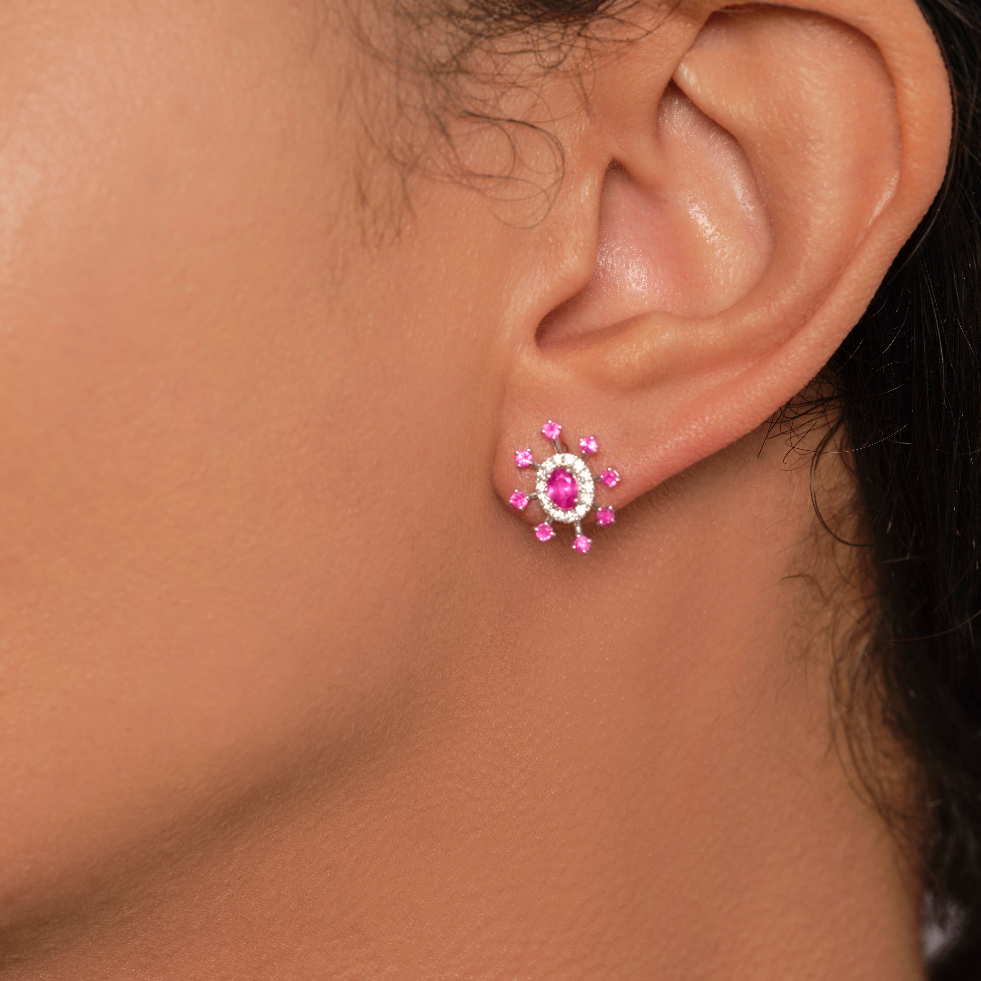 Pink Sapphire Earrings